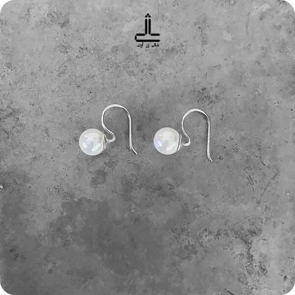 گوشواره مروارید شل عصایی سفید