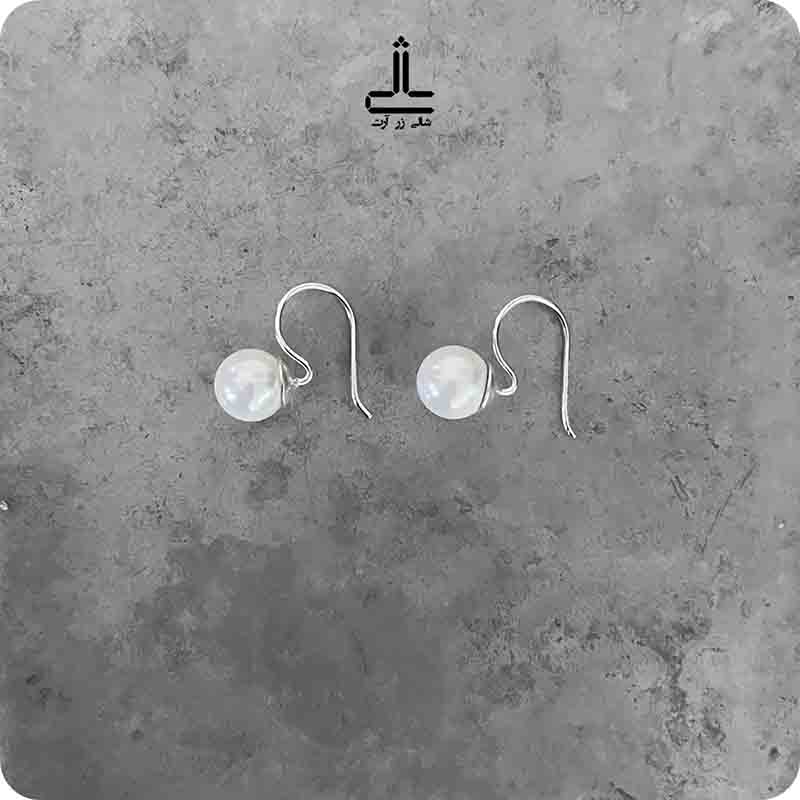 گوشواره مروارید شل عصایی سفید